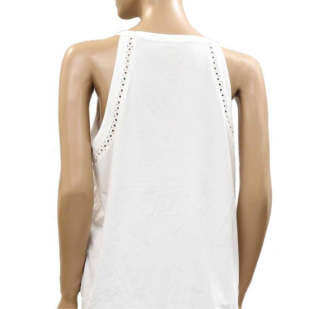 Lilly Pulitzer Women's Isaac Knit Top Tank Pintuck Resort Cotton White S 287947 - Picture 9 of 10